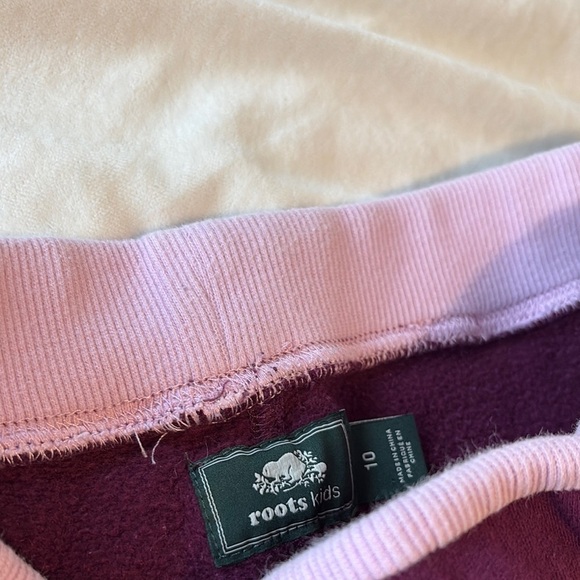 Roots Purple Sweatpants Elastic Cuffs Athleisure - Picture 4 of 6